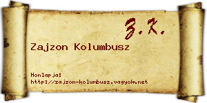 Zajzon Kolumbusz névjegykártya